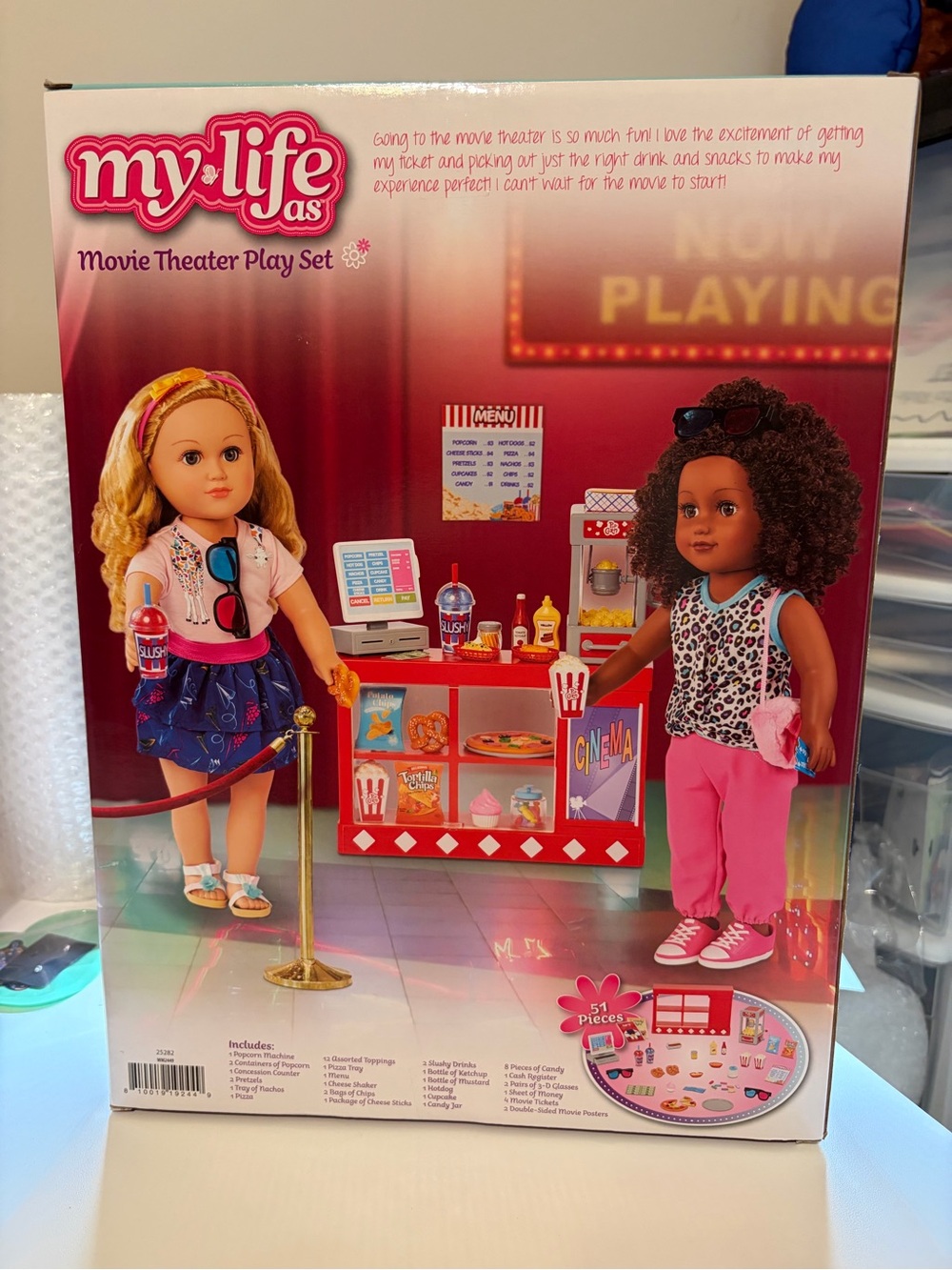 My Life Kids Movie Theater Play Set - Red Pizza & Snack Pretend Play